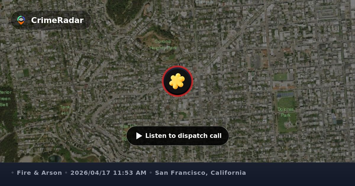 Downed wires reported on Diamond Street, San Francisco CA | CrimeRadar