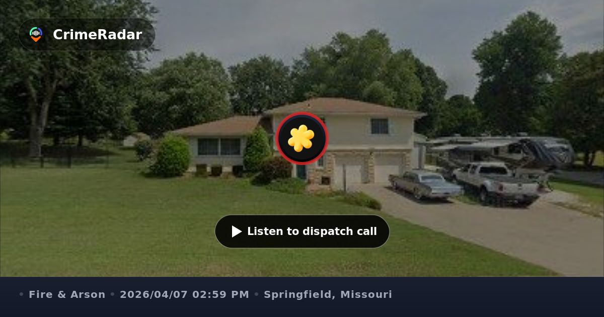 Brush fire between houses ignites tree, Springfield MO | CrimeRadar