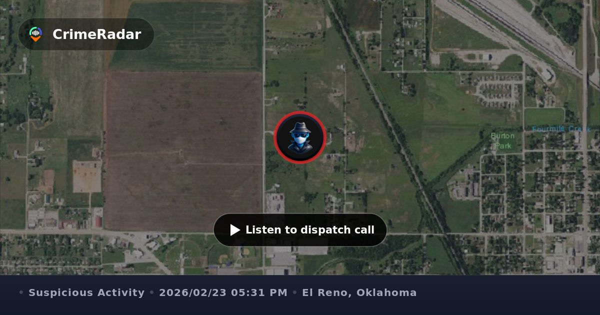 People with flashlights in woods behind apartments, El Reno OK | CrimeRadar