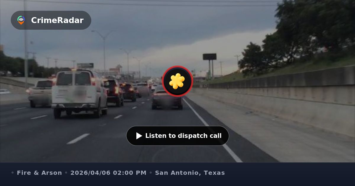 Vehicle fire creating heavy smoke near Interstate 35, San Antonio TX ...