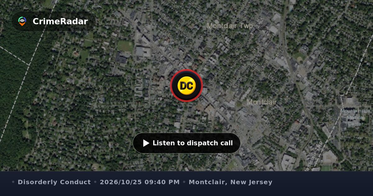 Unknown man yelling on porch at Elm Street home, Montclair NJ | CrimeRadar