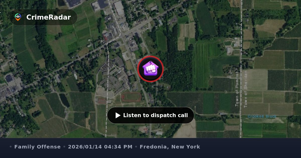 Possible domestic disturbance near McAllister Rd, Fredonia NY | CrimeRadar