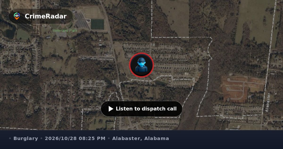 Robbery alarm at home on Golden Meadows Drive, Alabaster AL | CrimeRadar
