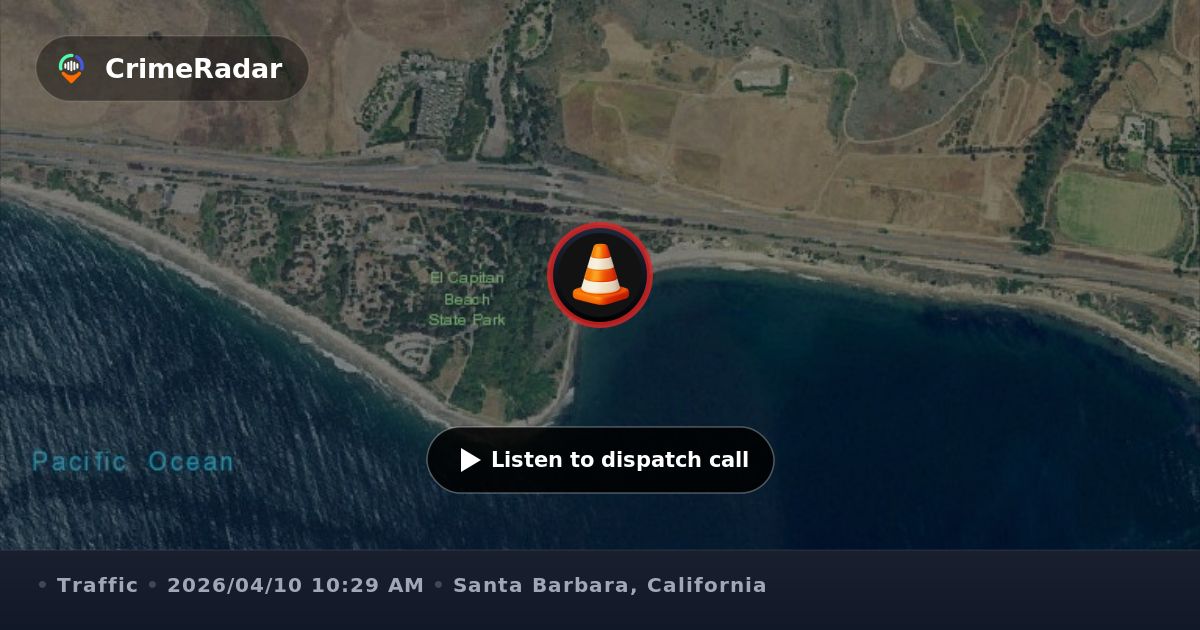 Car swerving on Highway 101 near El Capitán State Beach, Santa Barbara ...