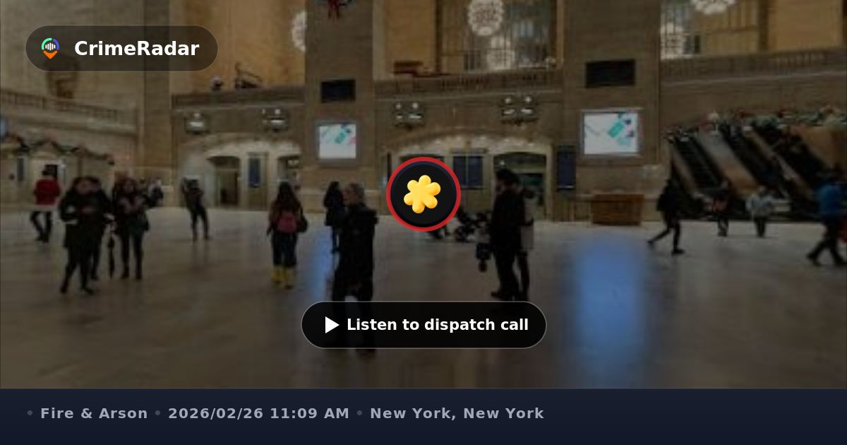 Reported track fire near Grand Central platform, New York NY | CrimeRadar