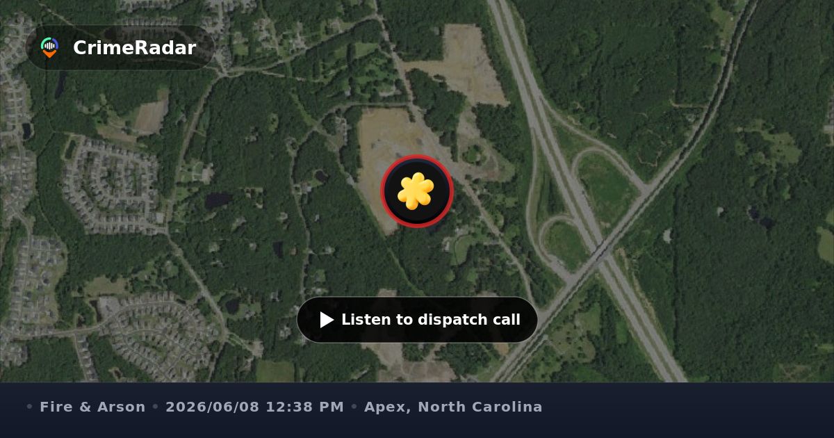 Outside fire on Winding Creek Road in Apex, Apex NC | CrimeRadar