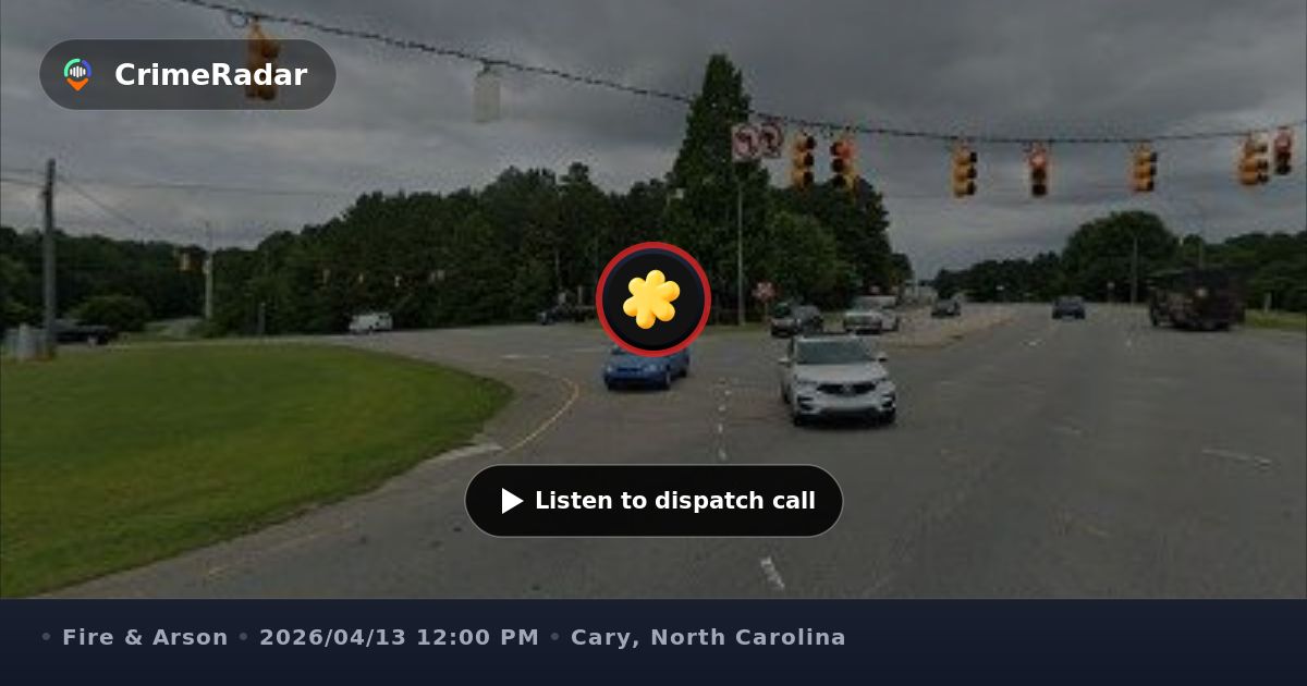Large brush fire near Tryon Road and Regency Parkway, Cary NC | CrimeRadar