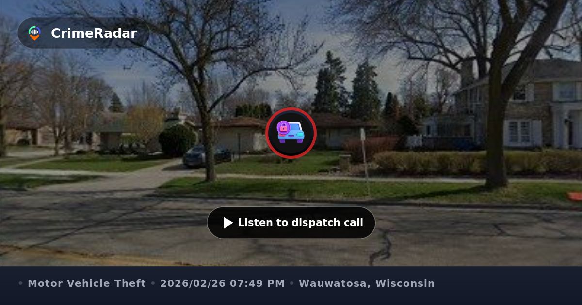 Man attempting to break into parked car, Wauwatosa WI | CrimeRadar