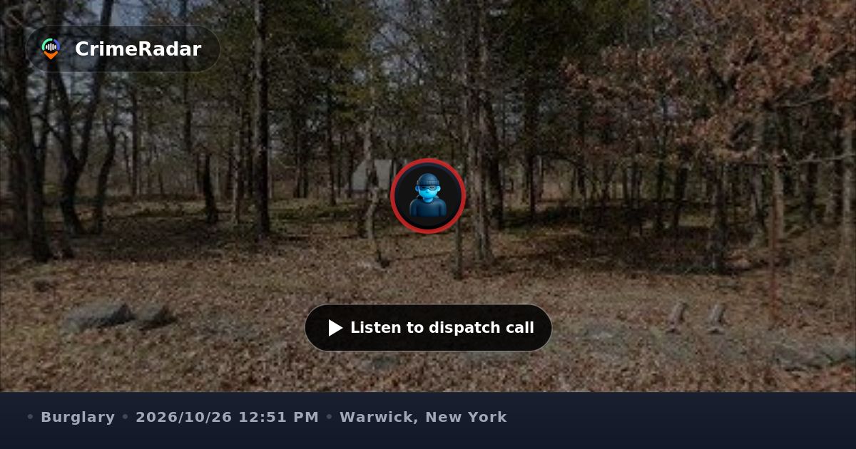 Burglar alarm at home on East Ridge Road, Warwick NY | CrimeRadar