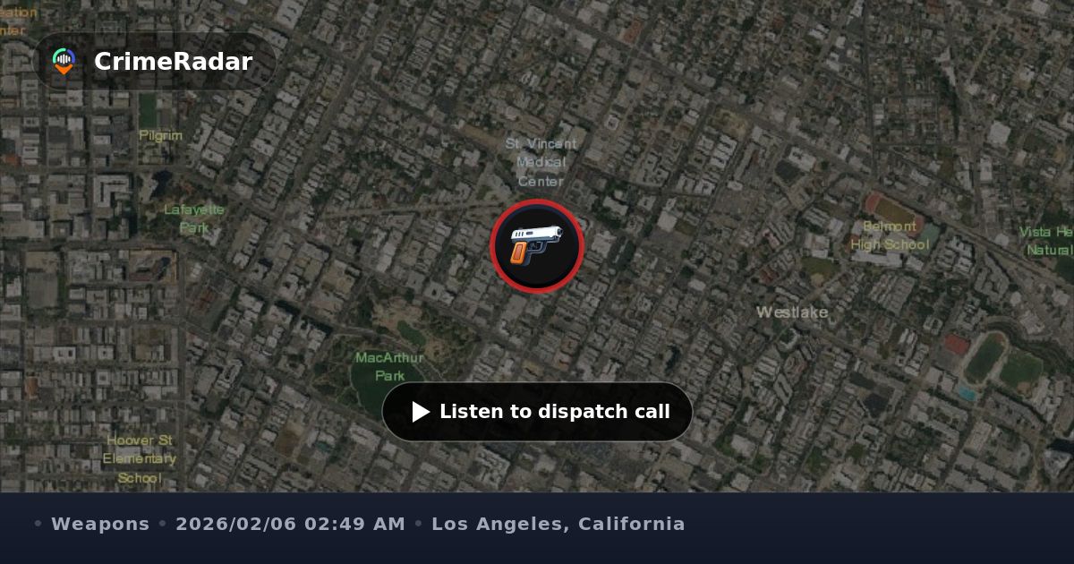 Brae Gunshot reported near Bonnie Brae and Sixth streets, Los Angeles CA ...