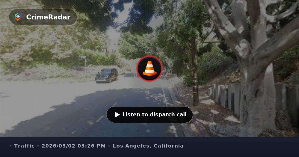 Traffic collision at Cielo and Benedict Canyon, Los Angeles CA | CrimeRadar