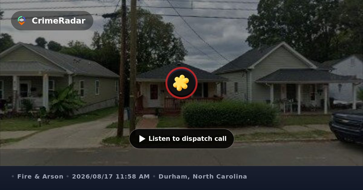 Structure fire reported on Kent Street in Durham, Durham NC | CrimeRadar