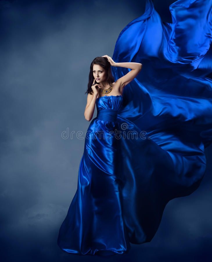 Brunette Woman Has The Blue Ones (Dresses)