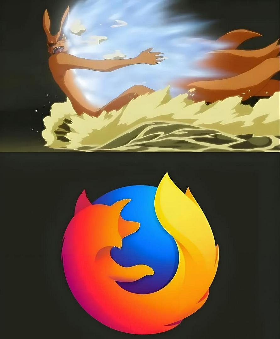When Kurama’s Rasengan Forms the Firefox Logo 👀
