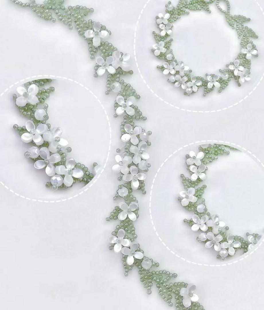 Come see my beaded vine blossoms!