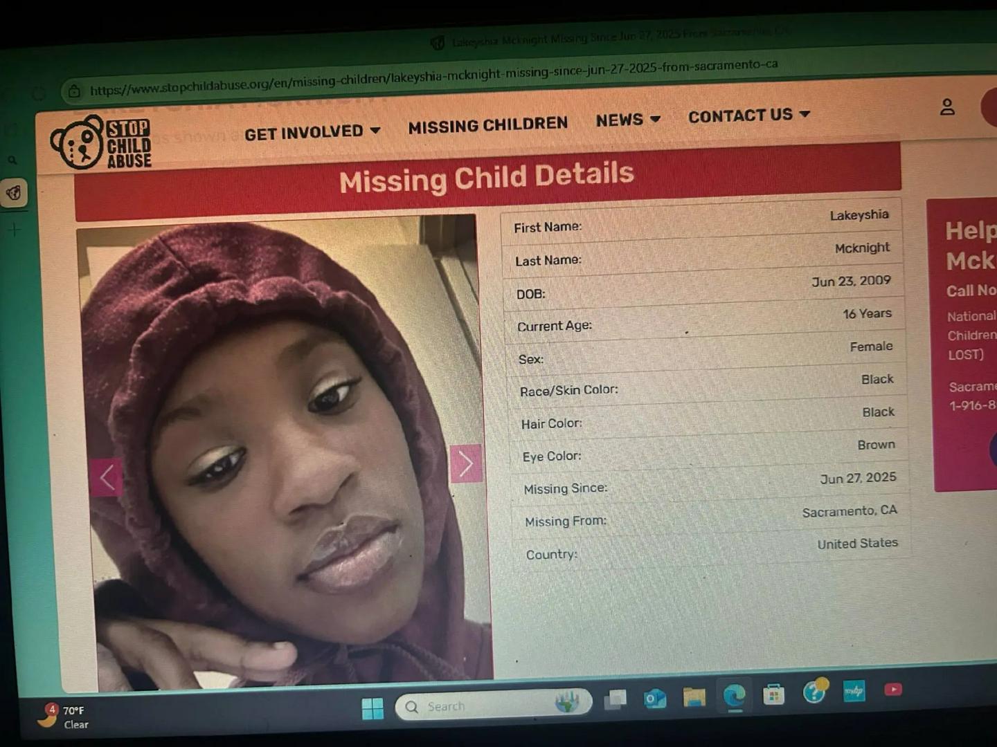 Missing child