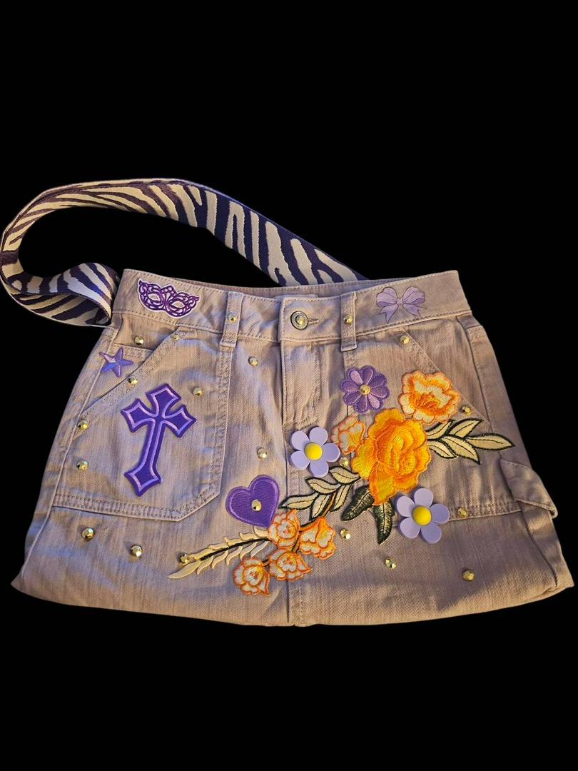 Custom Skirt Handbags.  Purple Lux