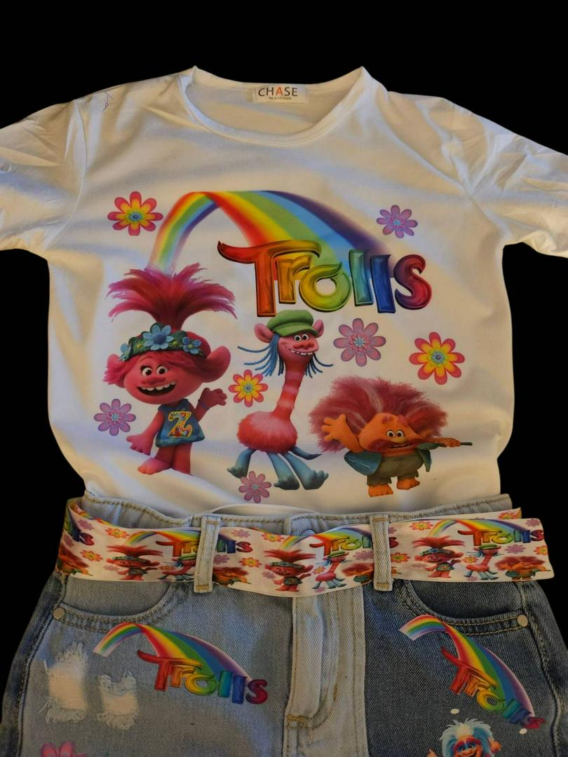 My client wanted a troll theme outfit for her daughter.  Do you think I understand the assignment?
