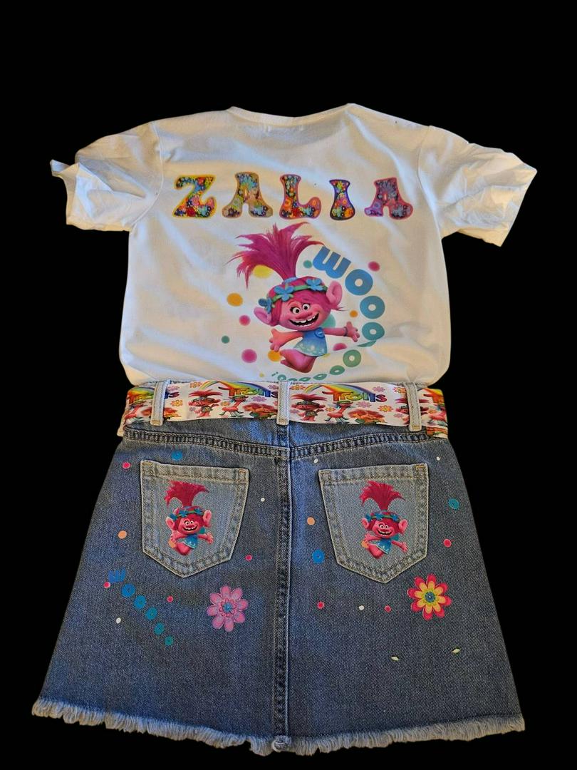 My client wanted a troll theme outfit for her daughter.  Do you think I understand the assignment?