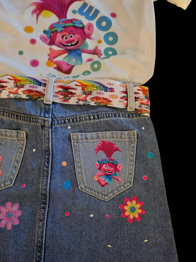 My client wanted a troll theme outfit for her daughter.  Do you think I understand the assignment?