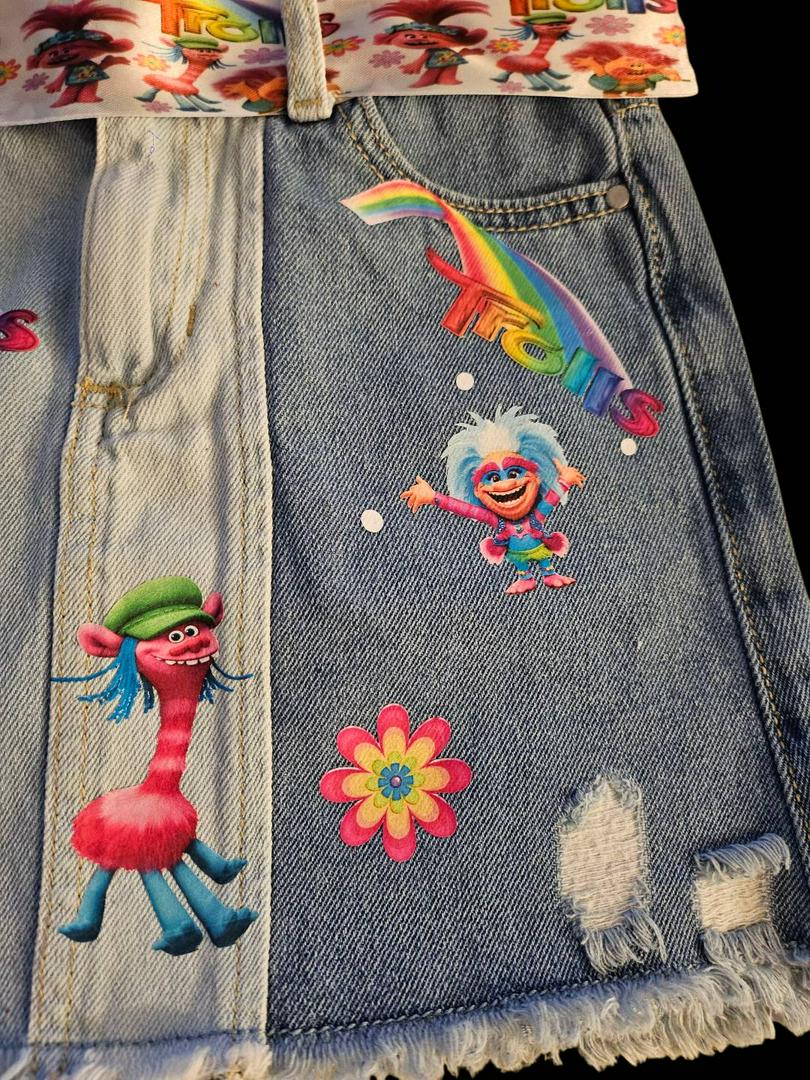 My client wanted a troll theme outfit for her daughter.  Do you think I understand the assignment?