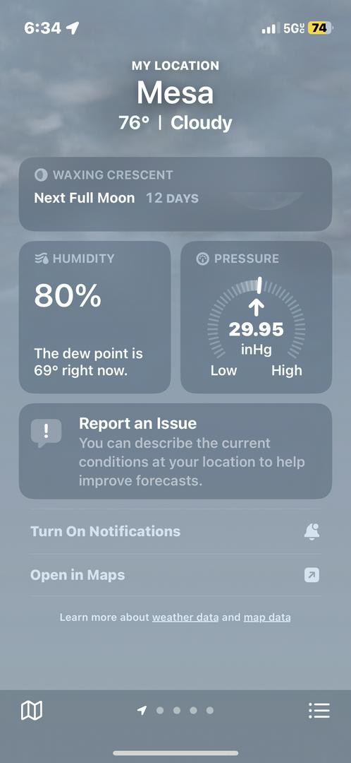 Arizona’s humidity is a higher number than the temperature