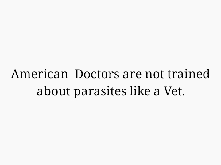 American  Doctors are not trained about parasites like a Vet.