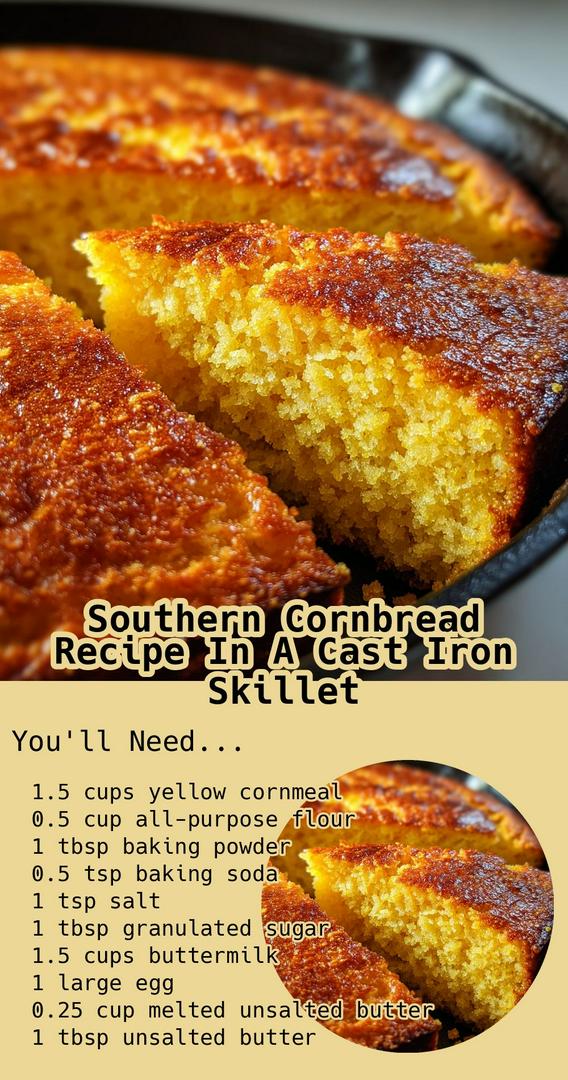 Southern Cornbread Recipe In A Cast Iron
Skillet