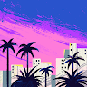 Purple Palm Trees