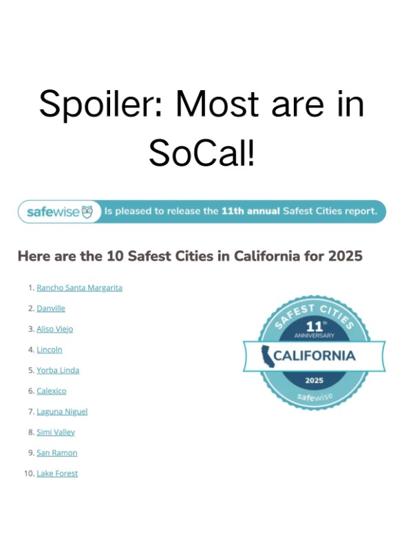 California’s safest cities ranked—guess who’s on top? 🏡🔍