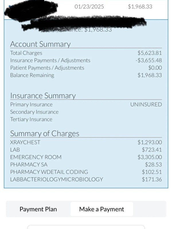 $5,623 for 5 hours in a lobby? hospital bills are a nightmare😱