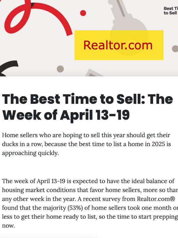 April is the best time to sell?