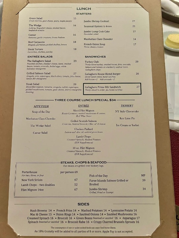 A full steakhouse meal in nyc for $34?!