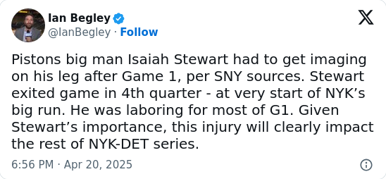 🚨 Pistons Star May Sit Out Game 2!