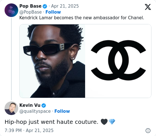 Kendrick Lamar x Chanel? Didn’t see that coming!