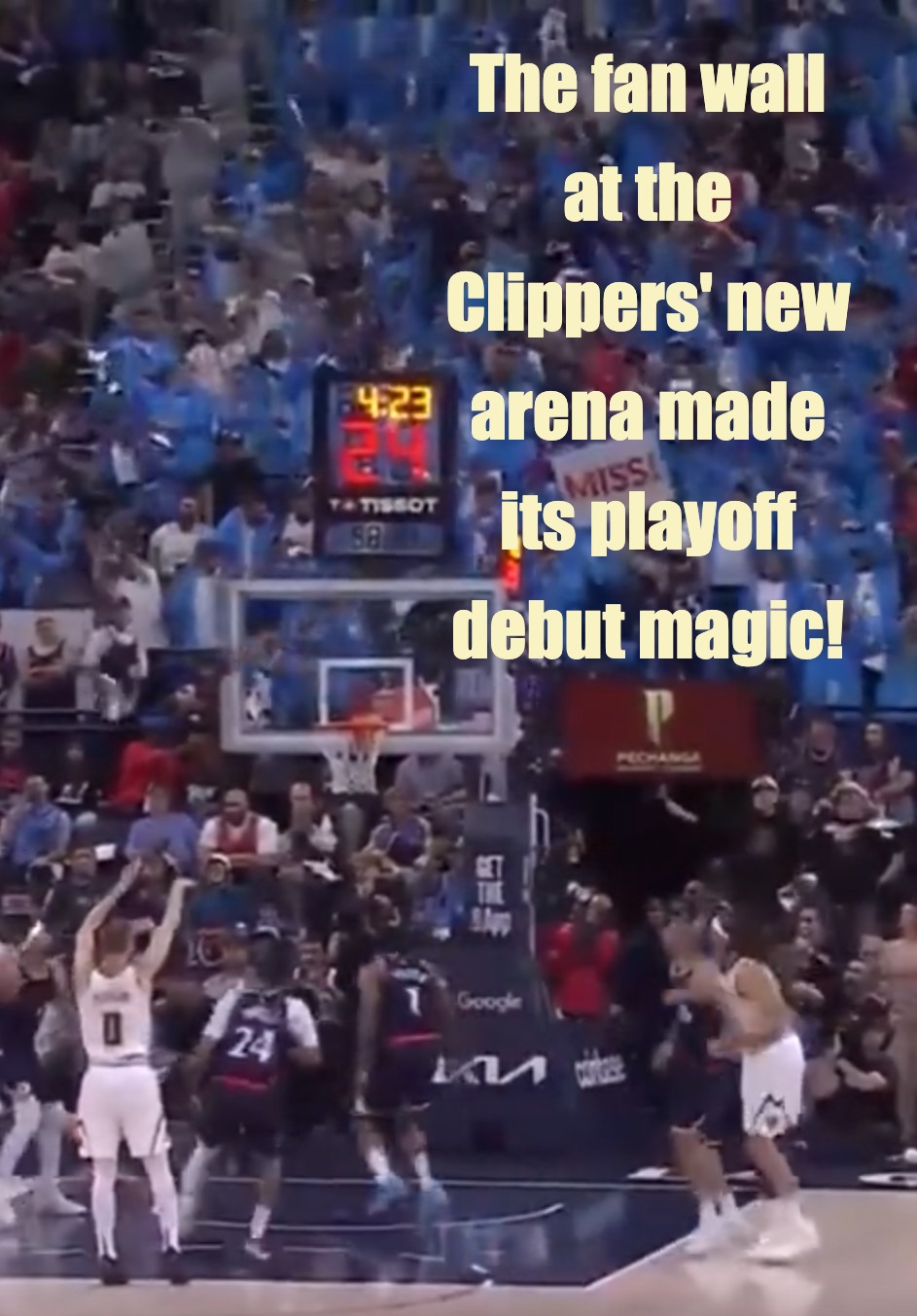 Clippers' Fan Wall Magic: Braun's Free - Throw Miss!