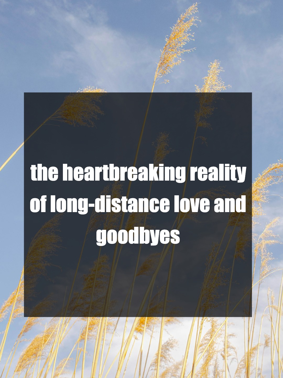 the heartbreaking reality of long-distance love and goodbyes