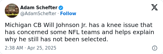 Will Johnson’s Draft Slide: What’s Up?