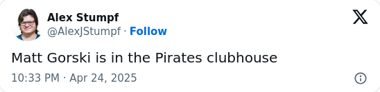 Gorski Gets the Call—Pirates Shake Up OF