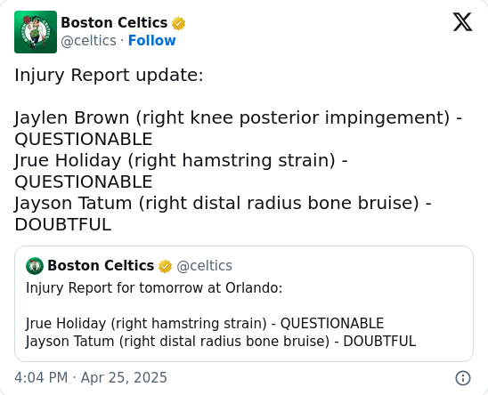 Jaylen Brown Injury Shakes Up Game 3