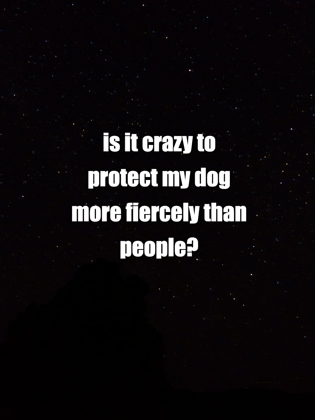 is it crazy to protect my dog more fiercely than people?