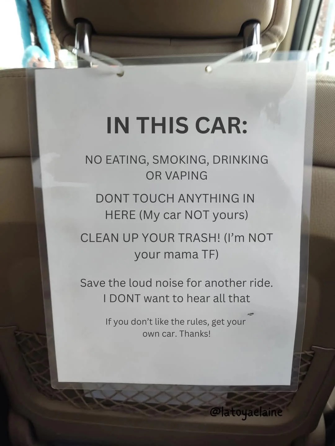  Some cars come with serious house rules!