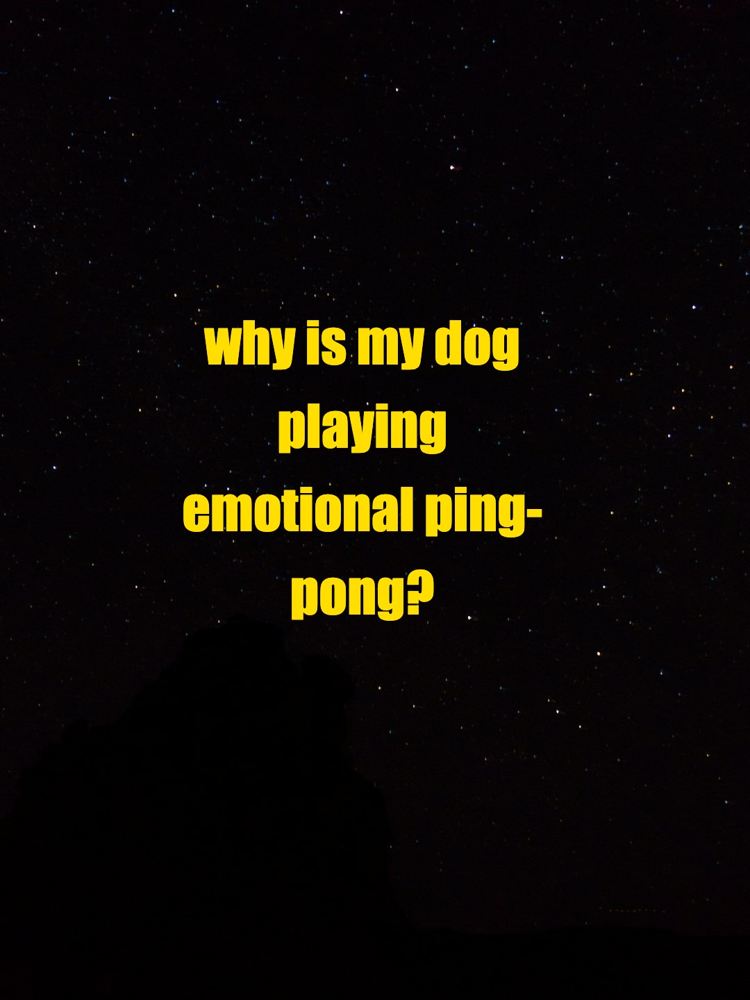 why is my dog playing emotional ping-pong?