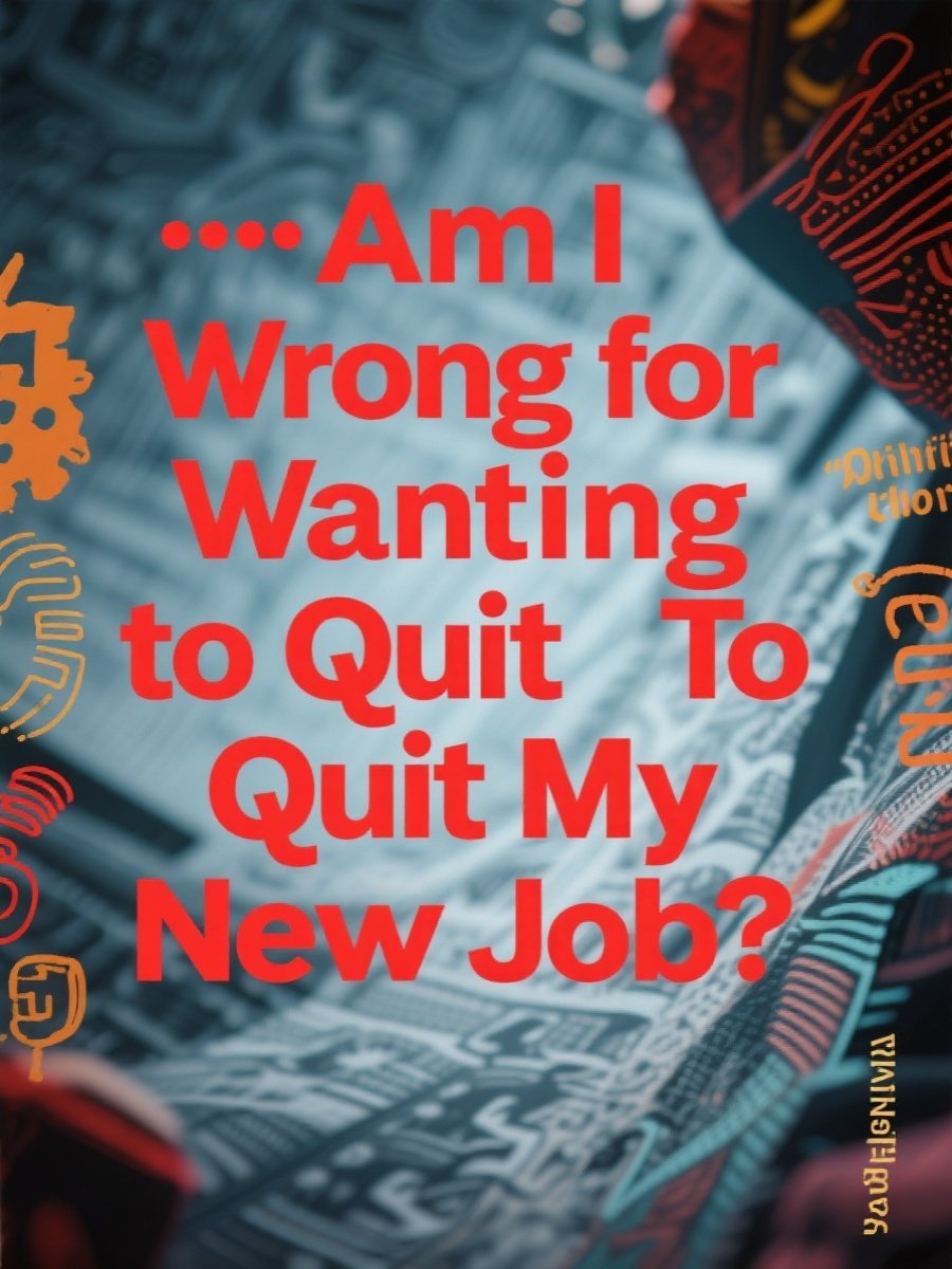 Am I wrong for wanting to quit my new job?