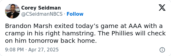 Is Marsh Losing CF to Rojas for Good?