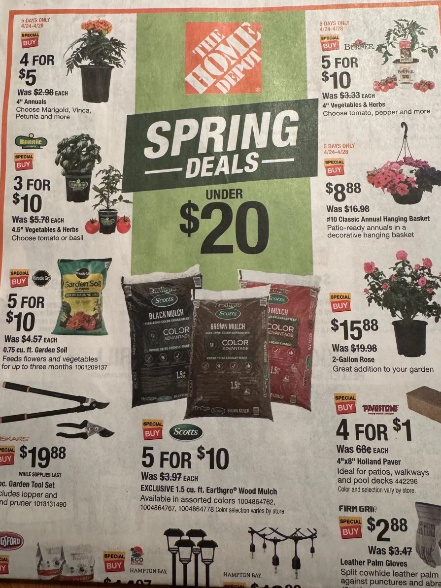 5 veggie or herb plants for $10 at HD?? is this real life??