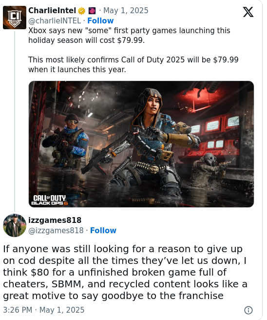 Is $80 Too Much for Call of Duty?