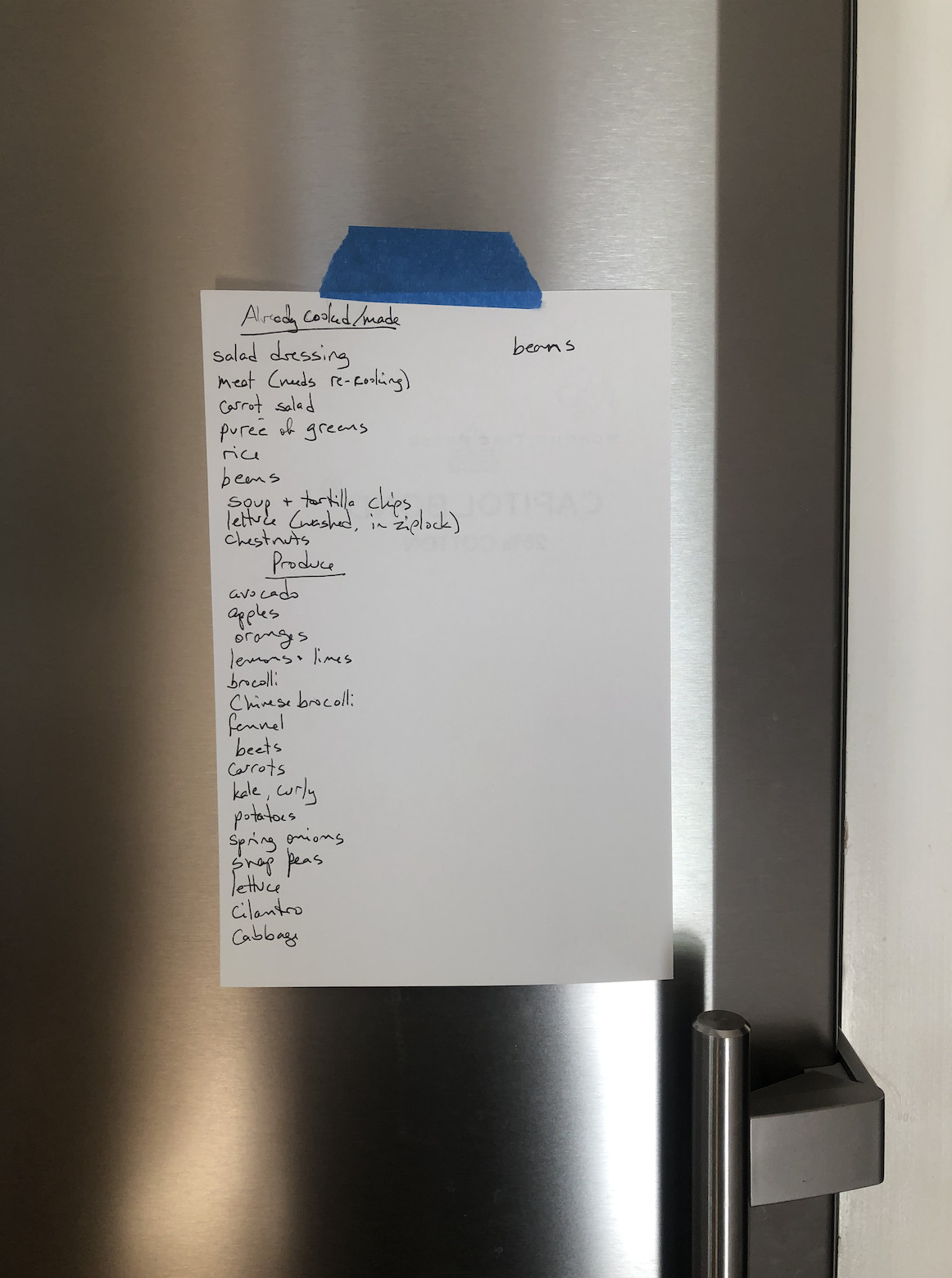 To reduce food waste, I started to stick a list on my fridge