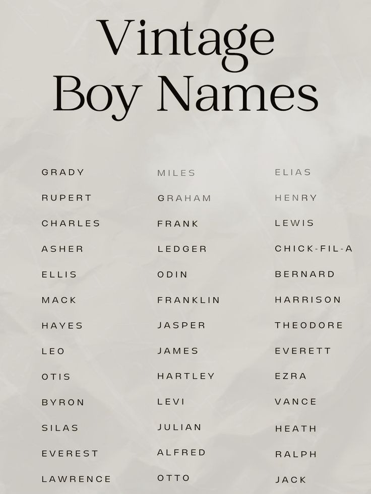 Vintage Boy Names I Almost Picked (and Why!)