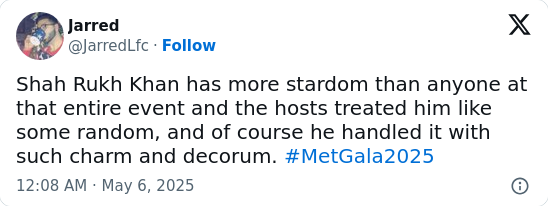 SRK Snubbed at Met Gala?! 😱